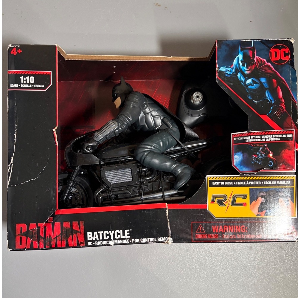 DC Comics The Batman Batcycle RC Motorcycle 1:10 Scale Black Movie Styling Toy